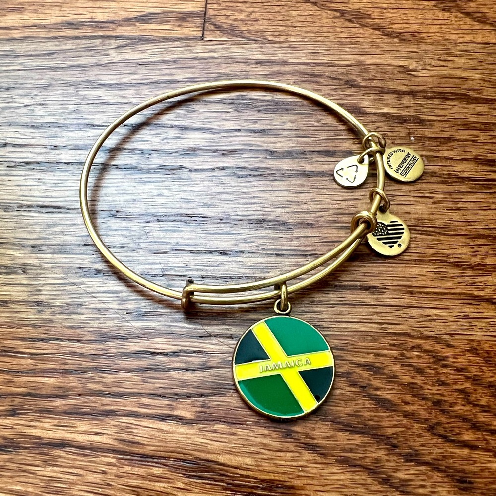 RARE Alex and Ani Jamaica flag bracelet